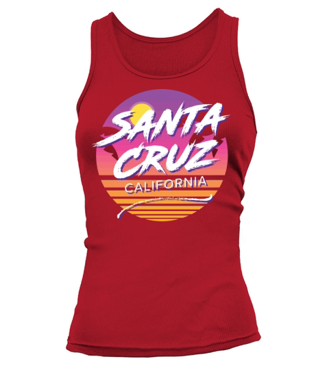 Santa Cruz California Fun 1980S Tropical Graphic Women's Tank Top