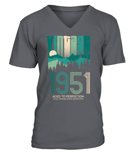 Vintage 1951 Birthday Born in 51 Retro V-Neck T-shirt