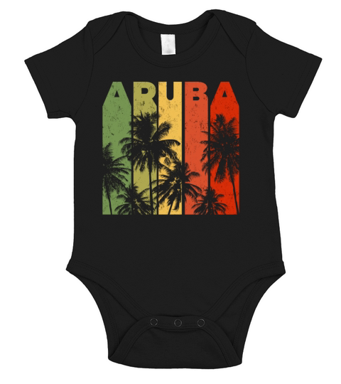 Vintage Aruba Beach Vacation Merchandise Short Sleeve Baby One-Piece