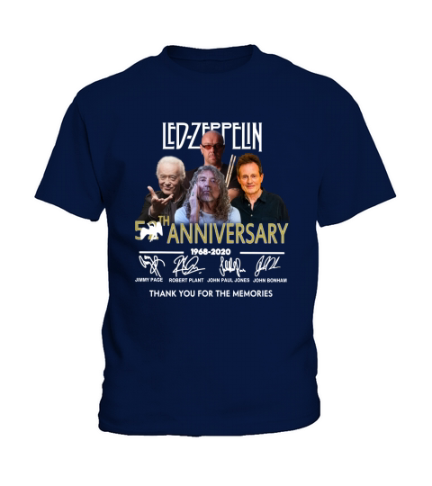 Led zeppelin 52th Anniversary 1968 2020 Thank You For The Memories Signatures shirt Kids T-Shirt