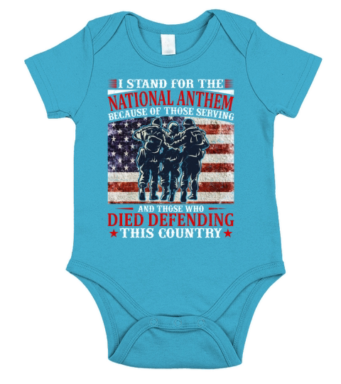 I Stand For The Veteran Short Sleeve Baby One-Piece