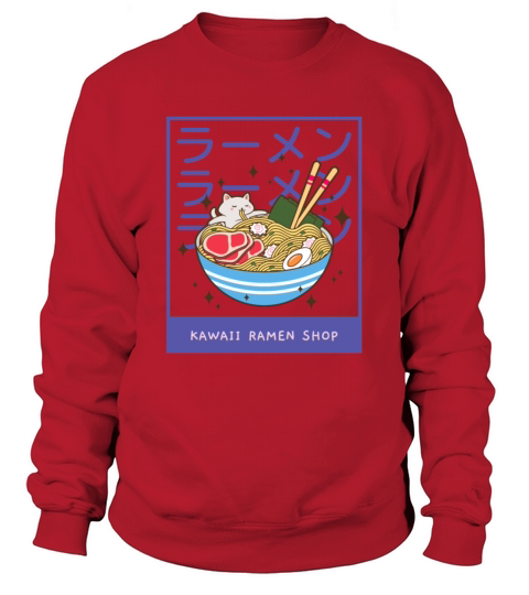 A Kawaii Cat of a Giant Bowl or Ramen Men's Sweatshirt
