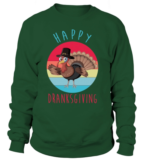 Vintage Happy Dranksgiving Drinksgiving Turkey Tha Men's Sweatshirt