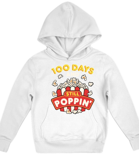 100 Days of School Popcorn Kids Hoodie