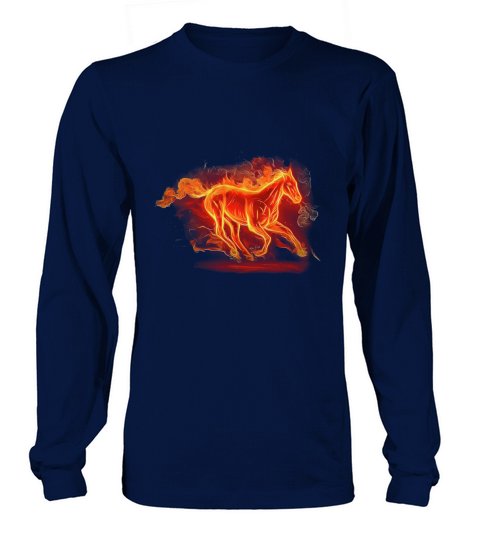 Vintage Graphic Fire Horse Running Long sleeved Unisex