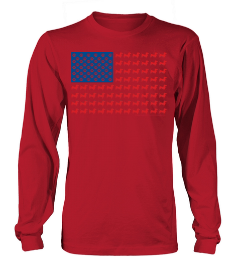 Doxie-USA-FLAG-for-Darks Women's Long Sleeve