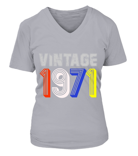 Vintage 1971 Birthday Gift Idea Men Women Women's V-Neck T-shirt