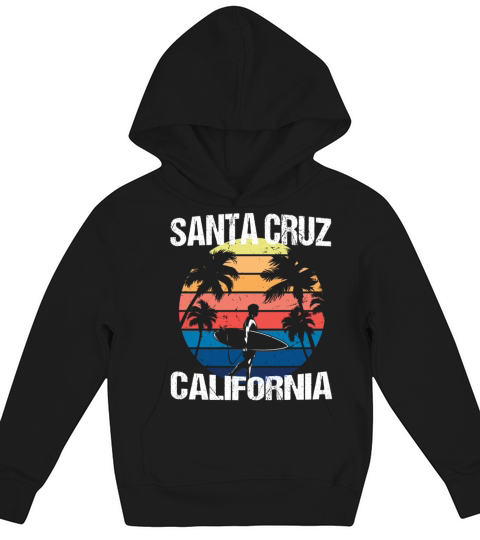 Santa Cruz California Surfing Beach Gift Idea Kids Hoodie