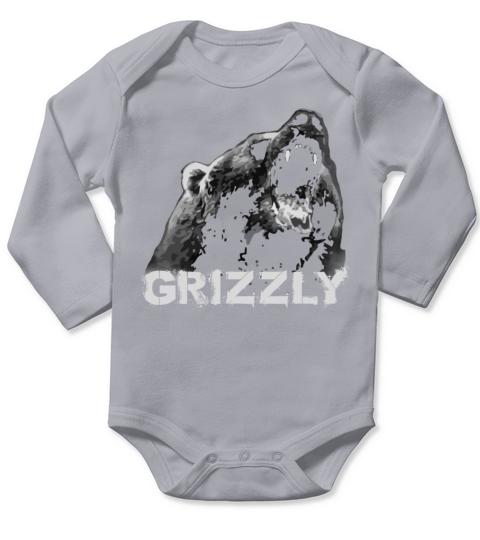 Grizzly Bear T-shirt Long Sleeve Baby One-Piece
