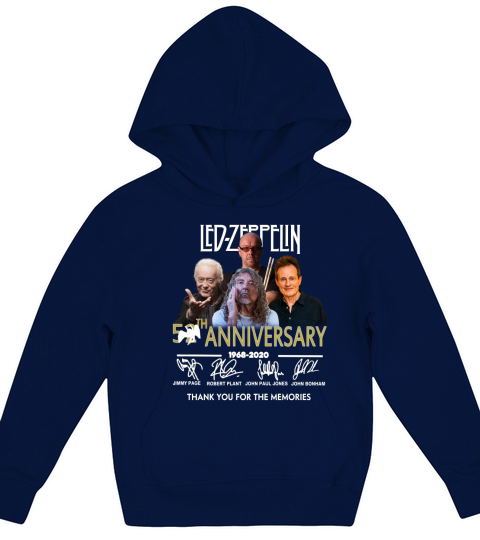 Led zeppelin 52th Anniversary 1968 2020 Thank You For The Memories Signatures shirt Kids Hoodie