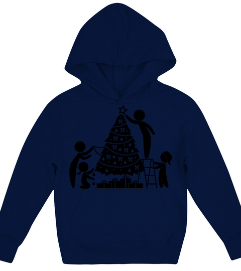Family Under The Christmas Tree Kids Hoodie