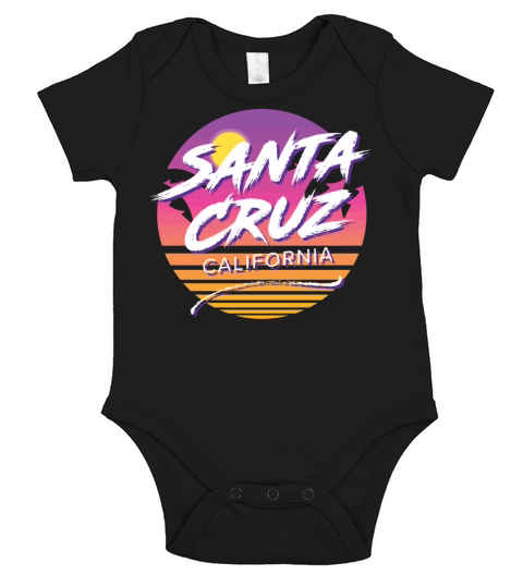 Santa Cruz California Fun 1980S Tropical Graphic Short Sleeve Baby One-Piece