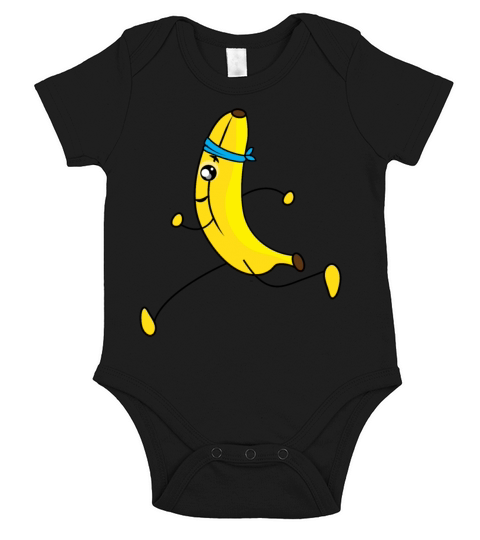 Banana Running Cartoon Short Sleeve Baby One-Piece