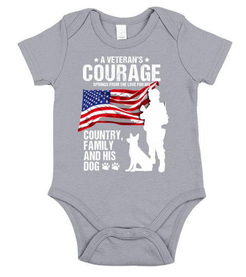 Veterans Day Courage Family Country Shirt for Dog Short Sleeve Baby One-Piece