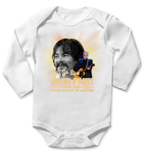John Prine 1946 2020 thank you for the memories signature Long Sleeve Baby One-Piece