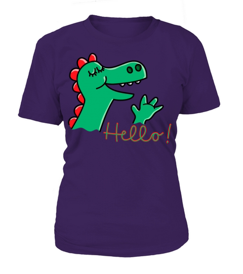 Cute little Dinosaur says Hello Women's T-Shirt