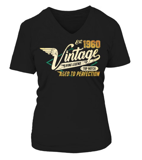 Vintage 1960 birthday gifts Born 60 Bday Gift V-neck T-Shirt Woman