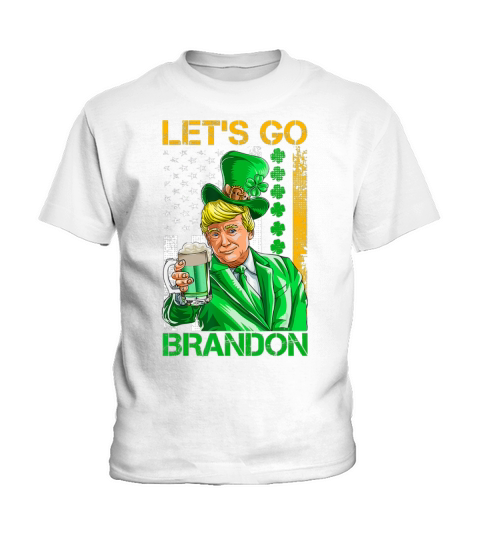 St Patricks Day Trump American Flag Shamrock Kids T-Shirt