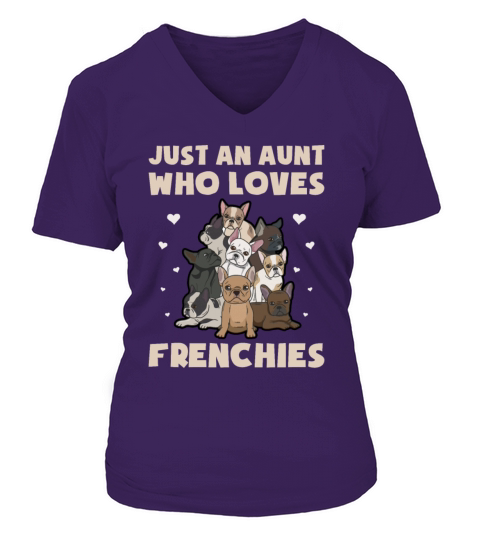 French Bulldog Design for your Frenchie Aunt Women's V-Neck T-shirt
