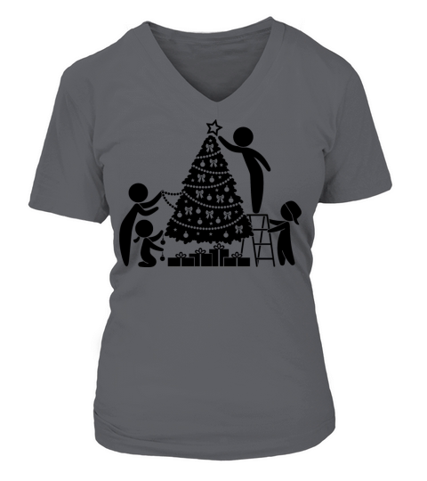 Family Under The Christmas Tree Women's V-Neck T-shirt