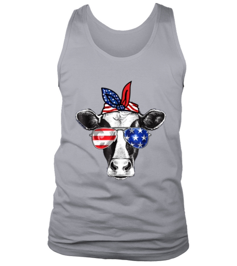 Vintage Patriot Cow Tshirt 4th of July American Men's Tank Top