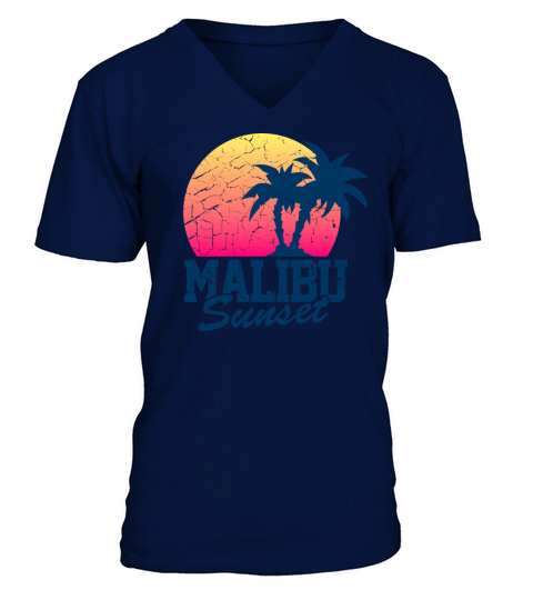 Vintage Malibu Sunset used Men's V-Neck T-shirt