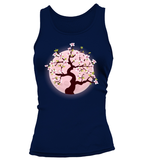 Cute Pink Moon Sakura Flowers Tokyo Japanese Women's Tank Top