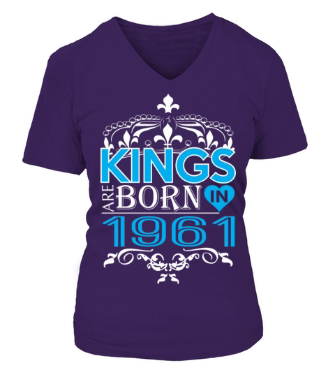 Kings Are Born In 1961 Happy Fathers Day Women's V-Neck T-shirt