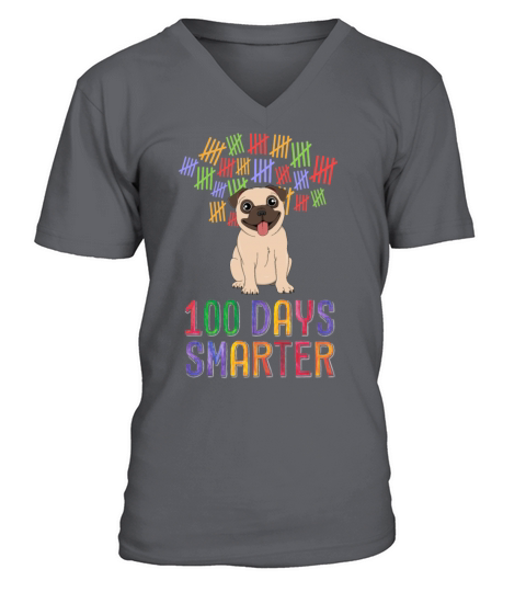 100 Days Smarter 100th Day of School Outfit Dog Men's V-Neck T-shirt