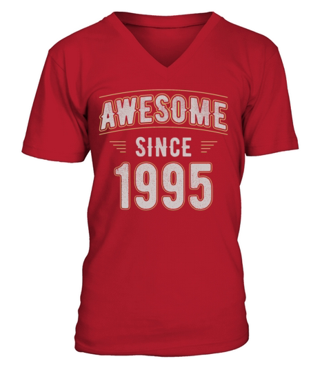Awesome Since 1995 Vintage Birthday Men's V-Neck T-shirt