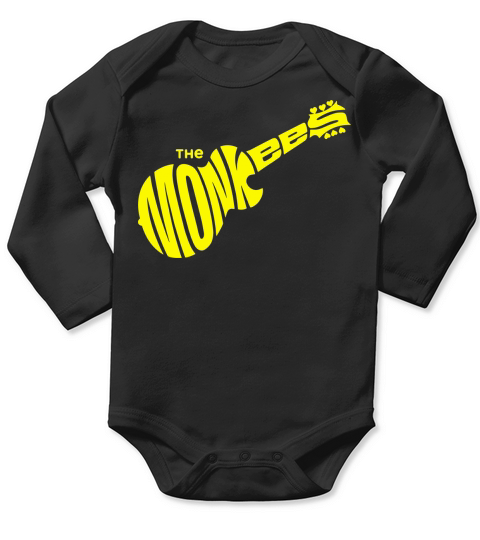 The Monkees Band Logo Yellow Long Sleeve Baby One-Piece