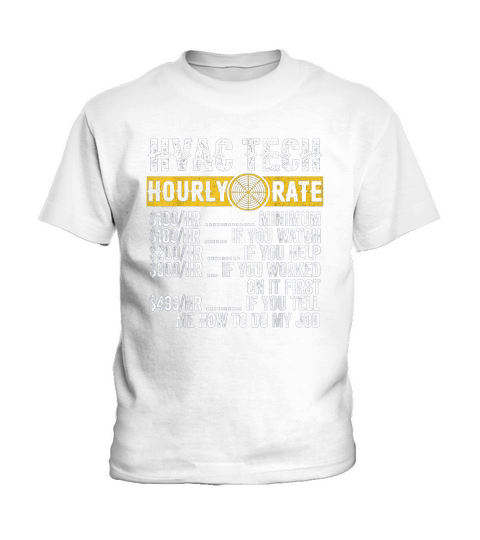 Funny Vintage HVAC Technician Apparel Hourly Rate Kids T-Shirt