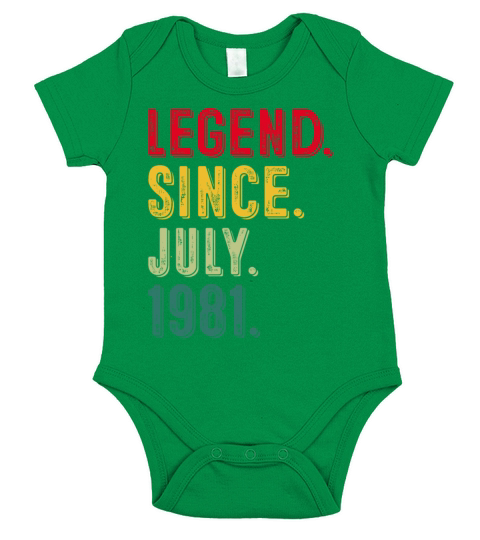 Legend Since July 1981 40th Birthday T Shirt Short Sleeve Baby One-Piece