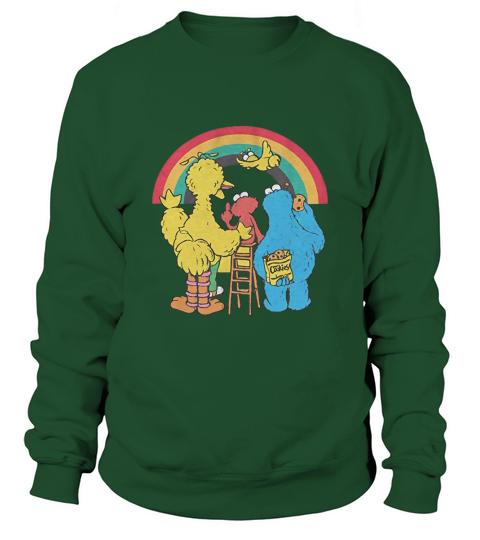 Rainbow Oscar Elmo Cookie Big Bird Bert Ernie Classic Retro Vintage Sweatshirt Unisex
