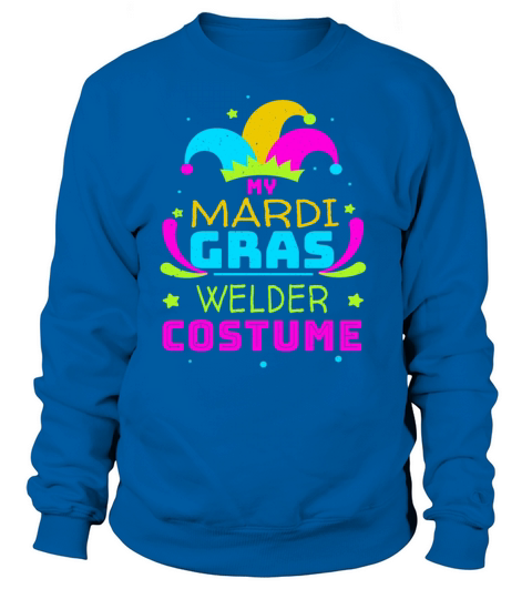 Welder Jester Mask Beads Loves Gras Mardi Women's Sweatshirt