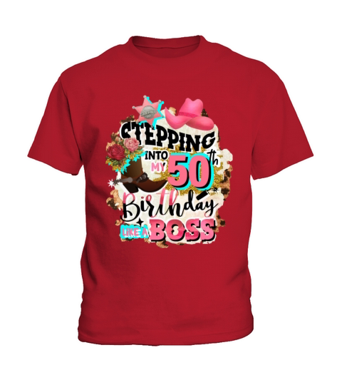 50th Birthday Like a Boss Rodeo Cowgirl Kids T-Shirt