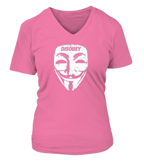 Guy Fawkes Face Covering   Disobey V-neck T-Shirt Woman