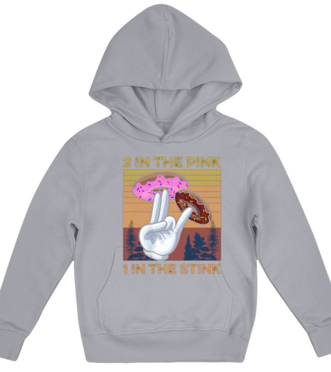 Retro Vintage 2 in the Pink 1 in the Stink Donut Two Holes Kids Hoodie
