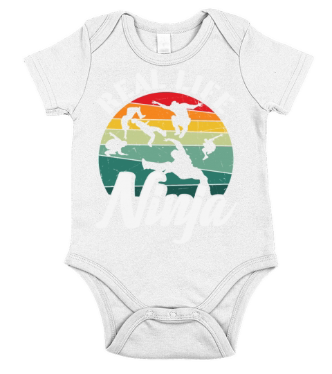 Parkour Real Life Ninja Gym Retro Vintage Short Sleeve Baby One-Piece