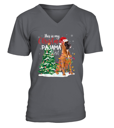 This Is My Christmas Pajama Shirt Boxer Dog Lover Men's V-Neck T-shirt