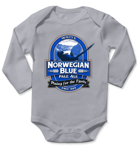 Norwegian Blue T-Shirt Long Sleeve Baby One-Piece