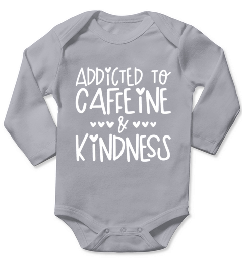 Addicted to Coffee and Kindness Long Sleeve Baby One-Piece