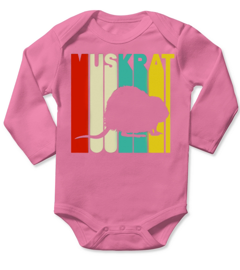 Vintage Style Muskrat Silhouette T-Shirt Long Sleeve Baby One-Piece