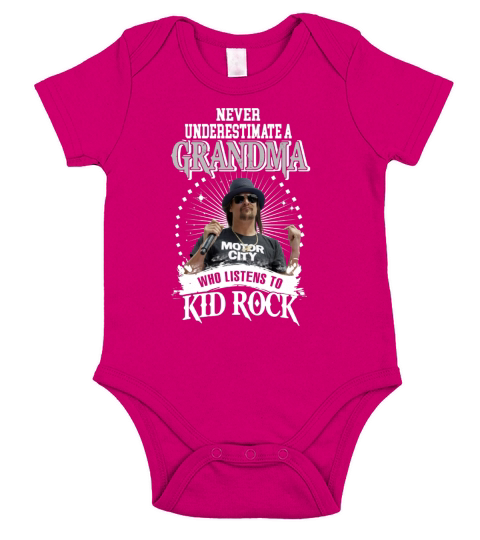 Grandma Who Listens To Kid Rock Short Sleeve Baby One-Piece