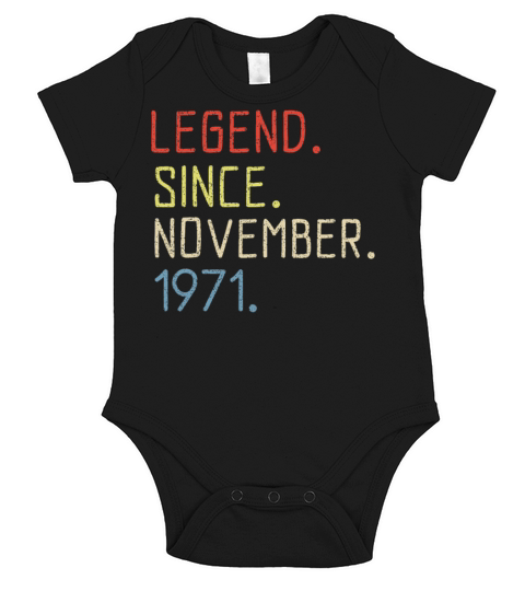 49th Birthday November 1971 Bday for Men Women Short Sleeve Baby One-Piece