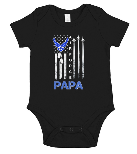 Air Force Papa Short Sleeve Baby One-Piece