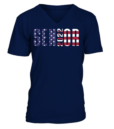 Senior 2022 American Flag Men's V-Neck T-shirt