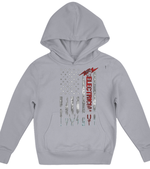 American Flag Patriotic Electrician Fathers Day Kids Hoodie