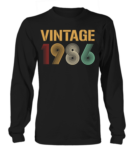 Beautiful Vintage 1986 Birthday Design Men's Long Sleeve