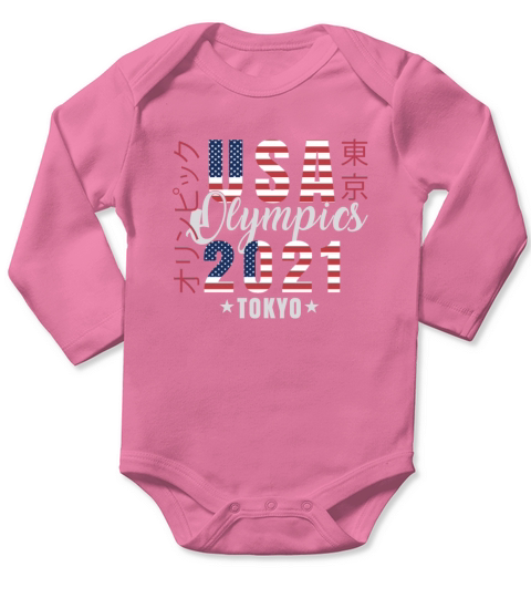 Team USA for American Flag Tokyo Olympics 2021 Long Sleeve Baby One-Piece